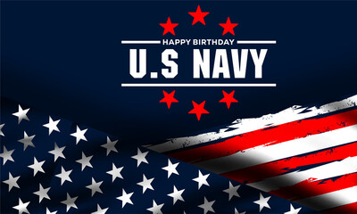 Fototapeta na wymiar Happy birthday US Navy October 13 background Vector Illustration