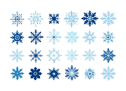 Snowflakes isolated vector style