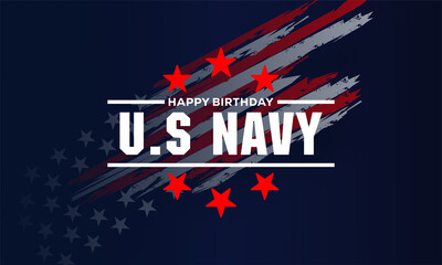 Happy birthday US Navy October 13 background Vector Illustration