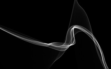 Dark abstract background with a glowing abstract waves