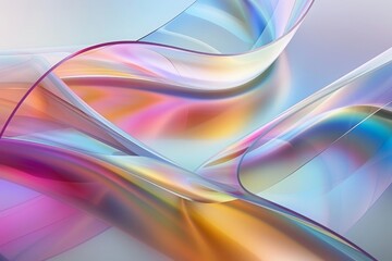 Elegant curves and waves of a translucent material with smooth gradients and a play of light and shadow.


