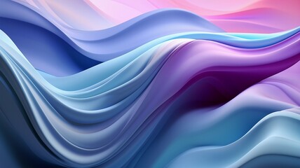 Abstract 3D Render.  Pastel Color Background Design with Soft Waves.  Modern Abstract Wave Background.
