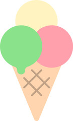 Delicious gourmet ice cream cone icon
