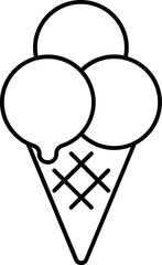 Delicious gourmet ice cream cone line icon