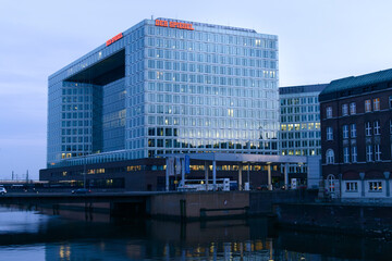 Der Spiegel magazine modern architecture office building on January 11, 2019 in Hamburg Germany.