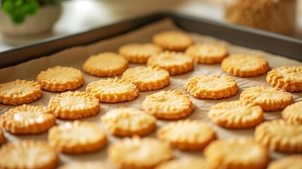 Irresistible Assortment of Freshly Baked Cookies on a Rustic Table - A Tempting Treat for All