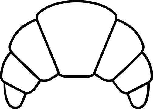 recommend clip art: Fresh baked croissant line icon