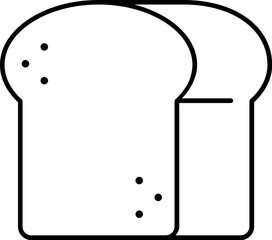 Toast bread slices line icon