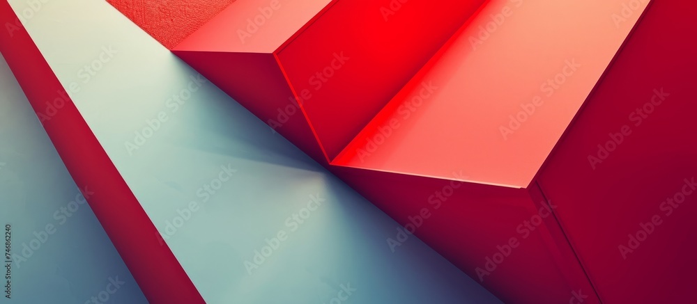 Poster vibrant abstract diagonal pattern background in red and blue hues