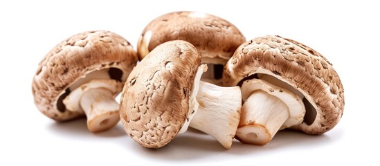 An Assortment of Fresh Mushrooms on a Clean White Background - Natural and Organic Food Concept