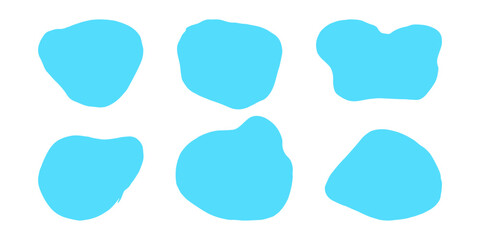 Text frames hand drawn style doodle decorative. Blue clouds. For labels and tags on containers. Vector illustration set.