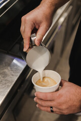 Fototapeta na wymiar Latte Art in Coffee Shop