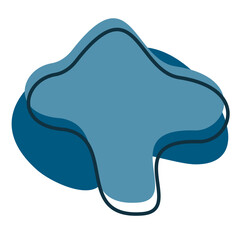 Organic Shape Blue Abstract Design