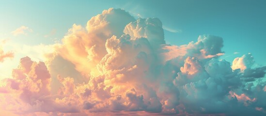 Fototapeta na wymiar Majestic Large Cloud Formation in the Colorful Sky, Nature Beauty Concept