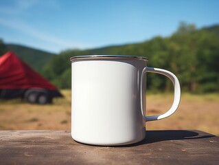 Camping blank mug mockup