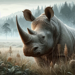 Guardian of the ancient forests, the Javan Rhinoceros inspires awe and reverence, reminding us of the urgent need to protect its dwindling habitat. 