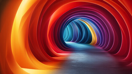 Abstract rainbow tunnel.