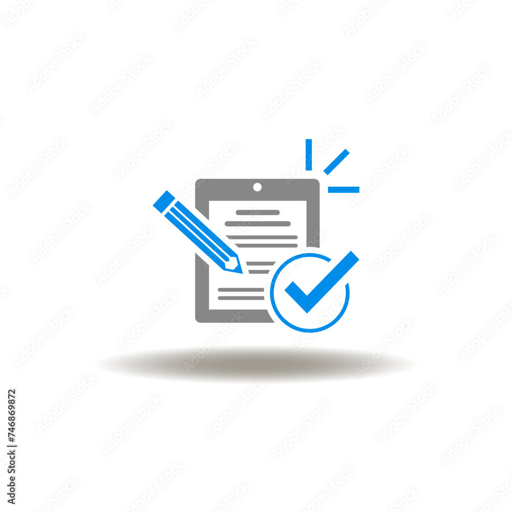 Poster vector illustration of checklist with pencil and check mark. icon of rfp request for proposal. symbo