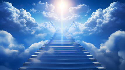 Ladder on sky background meaning success