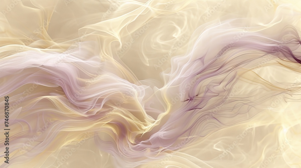 Poster dreamy abstract spring landscape with lavender and cream gradient background and wispy clouds