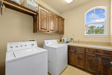 a home laundry room 