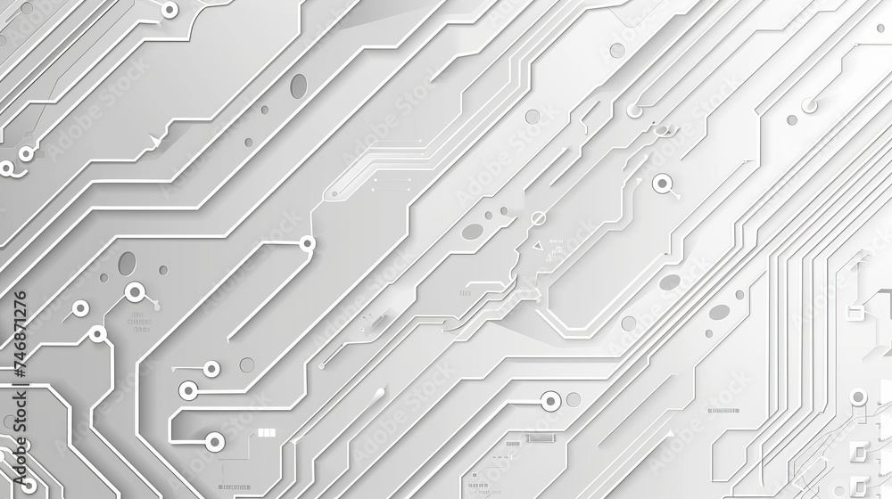 Poster abstract 3d paper circle with circuit board technology for futuristic engineering concept design.