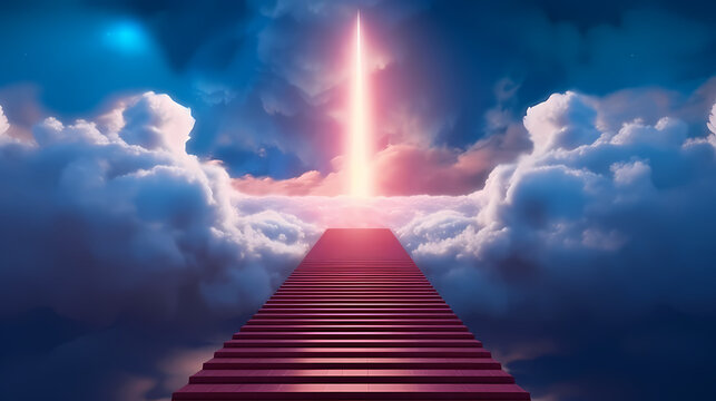 Ladder on sky background meaning success