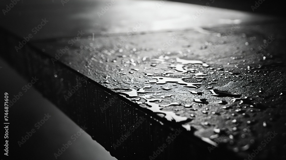 Aufkleber abstract elegance of a black table edge in minimalist setting. generative ai