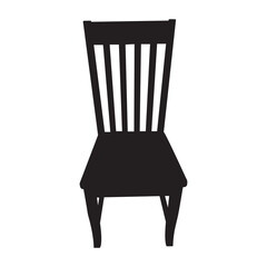 A wooden dining chair in silhouette