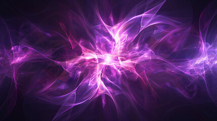 Abstract background of glowing purple mesh on a dark background.