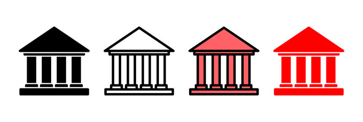 Bank icon vector illustration. Bank sign and symbol, museum, university