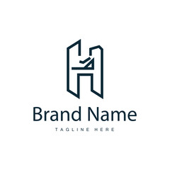 Alphabet letter h initial logo design simple product brand template