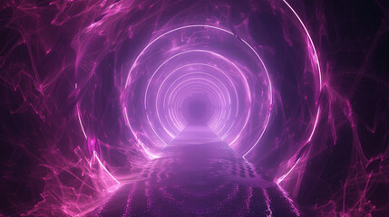 Dark Tunnel with purple light.