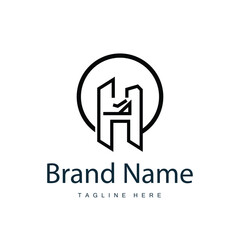 Alphabet letter h initial logo design simple product brand template