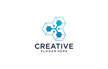 modern technology connection logo design