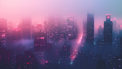 Neon Dreams: Lonely Cityscape in Anime Style - obrazy, fototapety, plakaty