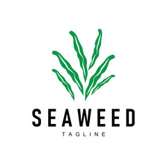 Seaweed Logo Design Underwater Plant Illustration Template