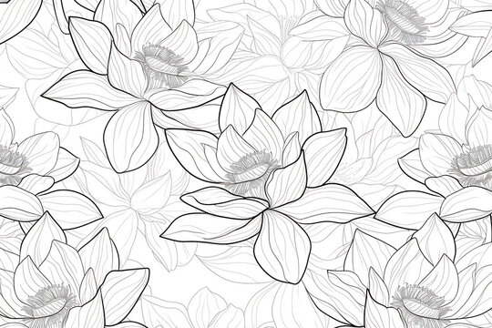 Coloring Pages of Lotus flower