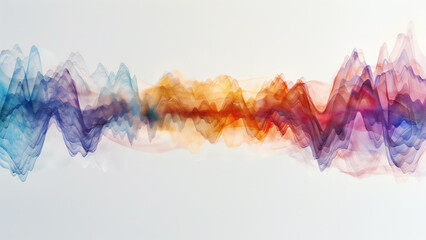 Harmony in Hues: Colorful Sound Waves on a Plain Canvas - obrazy, fototapety, plakaty