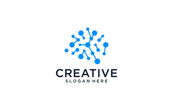 brain bio connection technology logo design