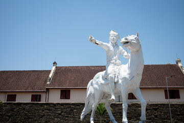 Sultan Hasanuddin Statue In Front of Fort Rotterdam Makassar