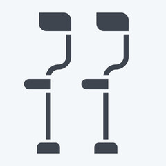 Icon Crutches. related to Orthopedic symbol. glyph style. simple design editable. simple illustration