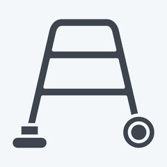 Icon Walker. related to Orthopedic symbol. glyph style. simple design editable. simple illustration