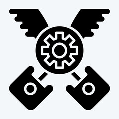 Icon Piston. related to Racing symbol. glyph style. simple design editable. simple illustration