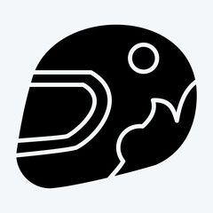 Icon Racing Helmet. related to Racing symbol. glyph style. simple design editable. simple illustration