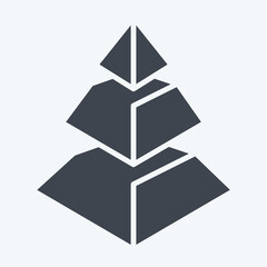 Icon Pyramid Chart. related to 3D Visualization symbol. glyph style. simple design editable. simple illustration