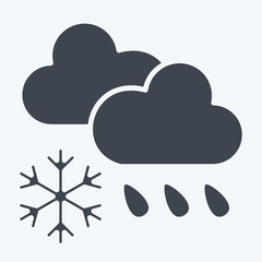 Icon Cloud Cover and Precipitation. related to Climate Change symbol. glyph style. simple design editable. simple illustration