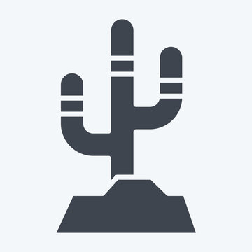Icon Cactus. related to American Indigenous symbol. glyph style. simple design editable. simple illustration
