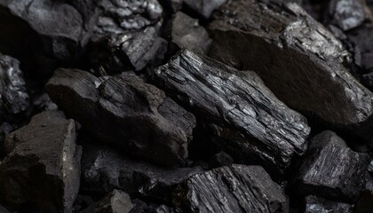 Black coal texture background. close up