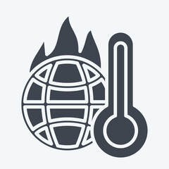 Icon Increasing Temperature. related to Climate Change symbol. glyph style. simple design editable. simple illustration